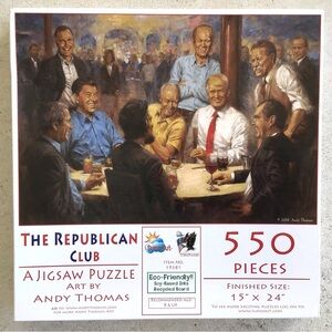 The Republican Club Puzzle 550 Pieces COMPLETE Presidents Trump Bush Reagan Ford
